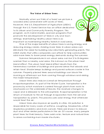 Urban Trees Worksheet