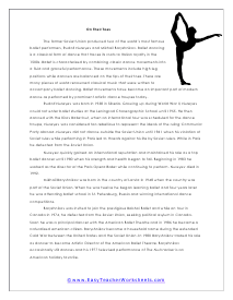 On Their Toes Worksheet