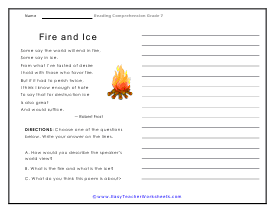 Fire and Ice Worksheet