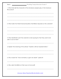 Causes Question Worksheet