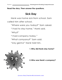Sick Day Worksheet