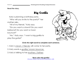 Gorilla Worksheet