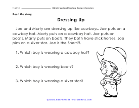 Dressing Up Worksheet