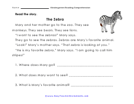 Zebra Worksheet