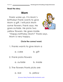 Mom Worksheet