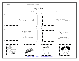 Letter G Worksheet