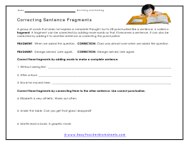Fragments Worksheet