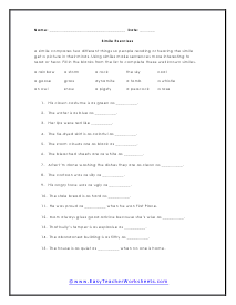 Sentences Worksheet