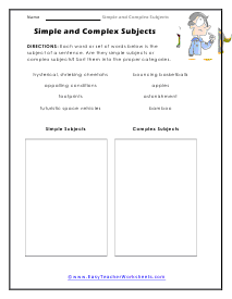 Sort Out Worksheet