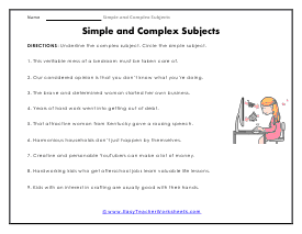 Underline and Then Circle Worksheet