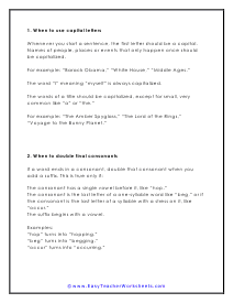 Capitals and Final Consonants Worksheet