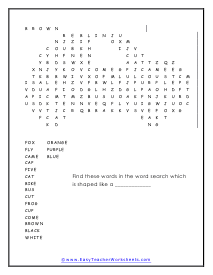 Car Puzzle Worksheet