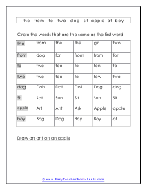 Word Circle Worksheet