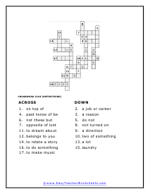 Build Off Crossword Puzzle Worksheet