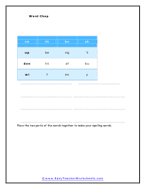 Word Chop Worksheet