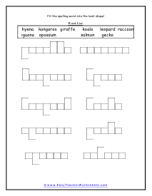 Word Shapes Worksheet