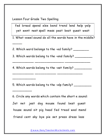 Lesson Four Worksheet