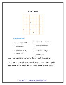 Spiral Puzzle Worksheet
