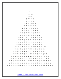 Tree Word Puzzle Worksheet
