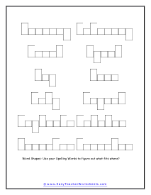 Word Shapes Worksheet