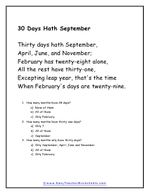 30 Days Worksheet