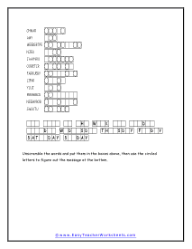 Cryptogram Worksheet