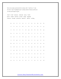 Search Grid Worksheet