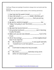 Suffixes Worksheet