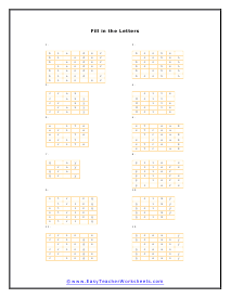 Fill in the Letters Worksheet