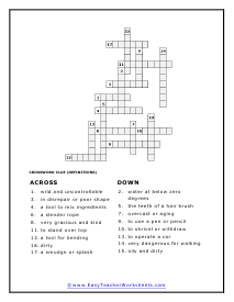 3rd Grade Crossword Worksheet