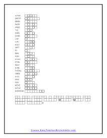 Fallen Words Puzzle Worksheet