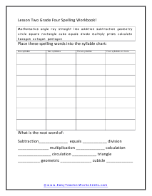 Syllable Worksheet