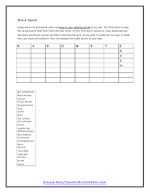 Spiral Worksheet