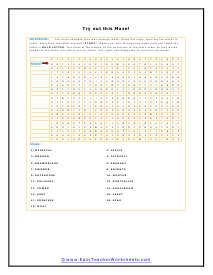 Big Maze Worksheet