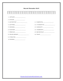 Decoder Girl Worksheet