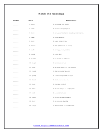 Match the Meanings Worksheet