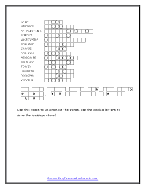 Cryptogram Worksheet