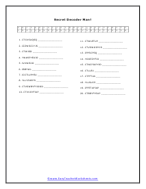 Secret Decoder Worksheet