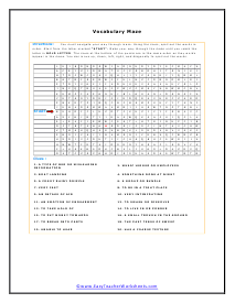 Vocabulary Maze Worksheet