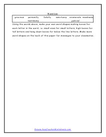 Word Shape Worksheet