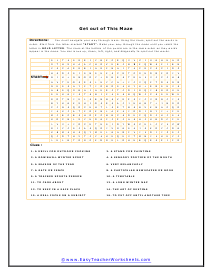 Maze Worksheet