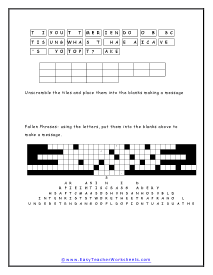 Fallen Phrase Worksheet