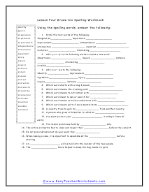 Lesson Four Worksheet