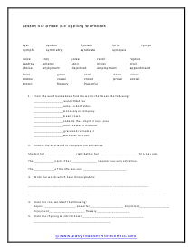 Power Words Worksheet