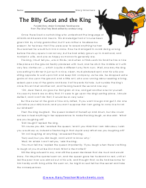 Billy Goat and the King Worksheet