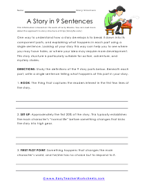 9 Sentences Worksheet