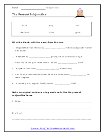 Original Writing Worksheet