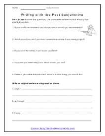 Writing with the Past Worksheet