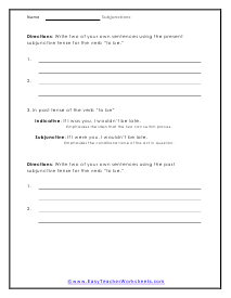 Two Sentences Worksheet