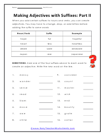 Part II Worksheet